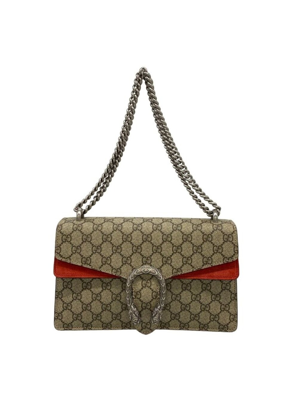 Gucci Shoulder Bag Dionysus Beige Gray Silver